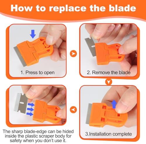WEGAZ-4 Pcs Mini Plastic Razor Blade Scraper Tool-Suitable - Image 5