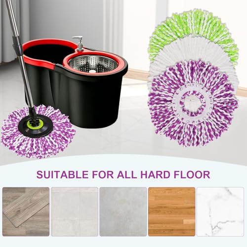 Spin Mop Replacement Heads, 6.3 Inch Microfiber Mop Refills - Image 6