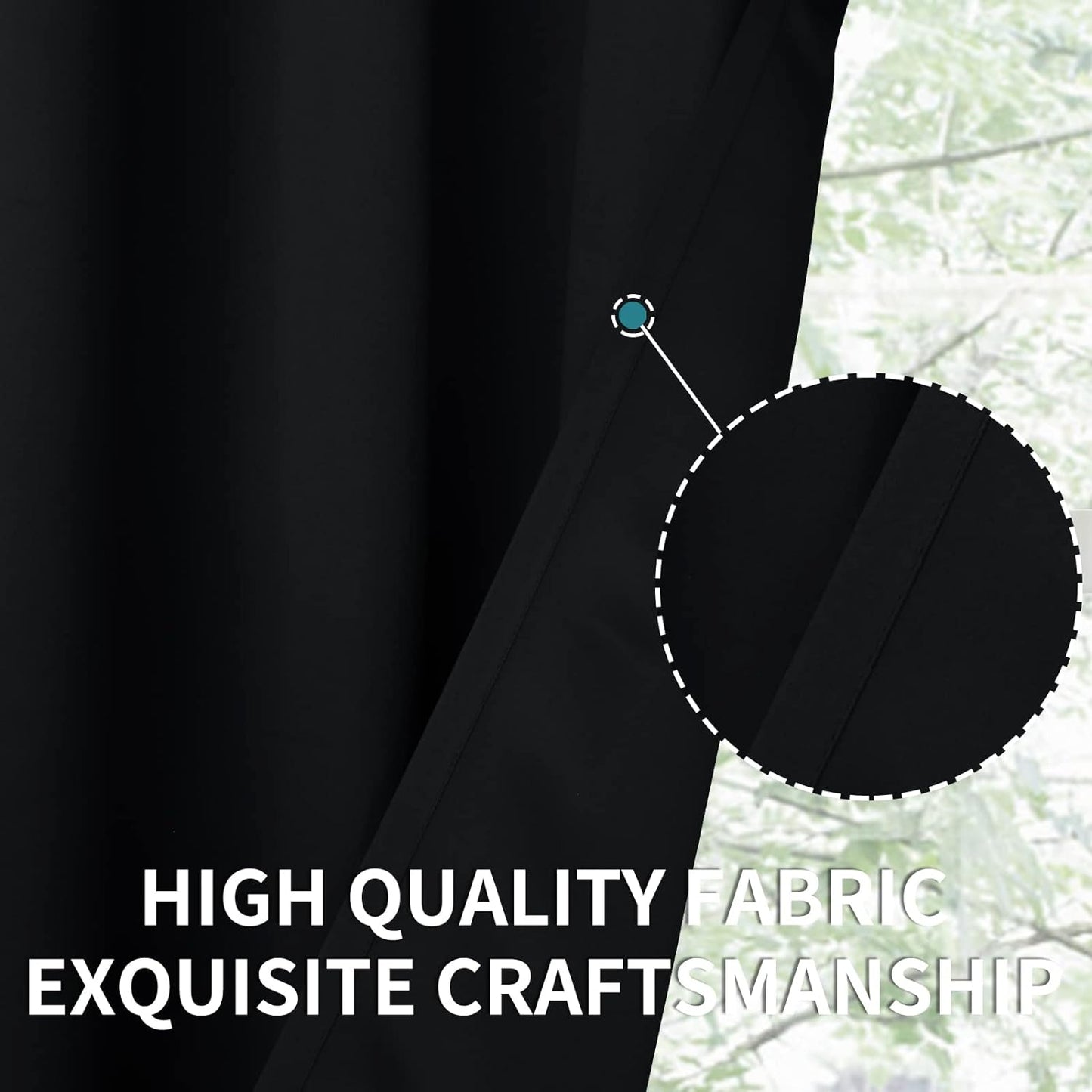 BGment Rod Pocket Blackout Curtains for Bedroom - Thermal Insulated Room Darkening 52 Width 63 Inches Length Window Curtain for Living Room, 52 x 63 Inch, 2 Panels, Black
