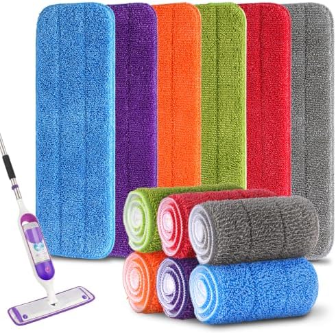 12Pack Microfiber Mop Pads, Reusable and Washable Spray Mop Pads by Unknown