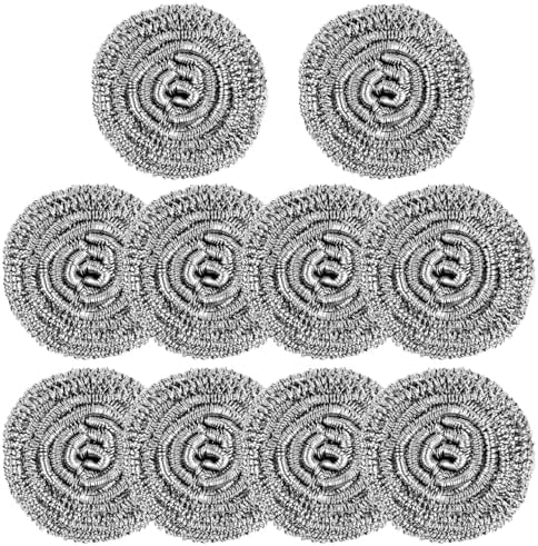 10 Pcs Metal Kitchen Scrubbing Pads Scrubs by Bilkeru