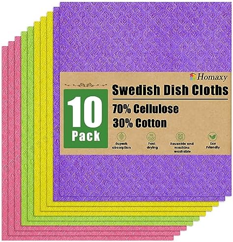 Homaxy Swedish Dishcloths for Kitchen, 10 Pack by Homaxy