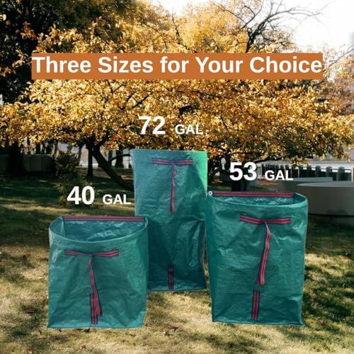 RISETEX 72 Gallon 4-Pack Collapsible Dustpan-Type Leaf Bags Yard Waste - Image 3