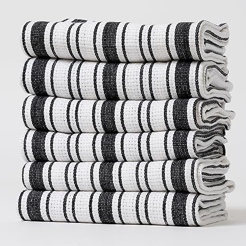 Kitchen Towels Set – Pack of 6 Extra Large Premium Cotton Dish Towels by CASADELAN
