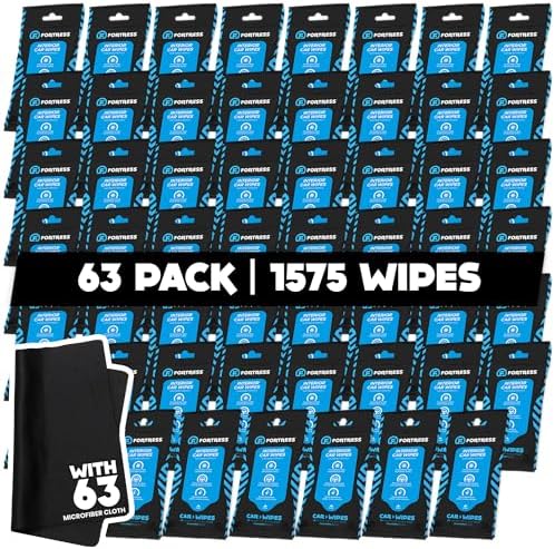 Fortress Car Interior Cleaner Wipes, Microfiber Cloth by Fortress