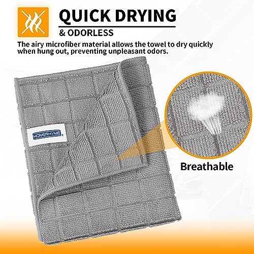 Microfiber Hand Bath Towels, 6 Pack 25''*15'' Grey Bathroom Hand Towels - Image 6