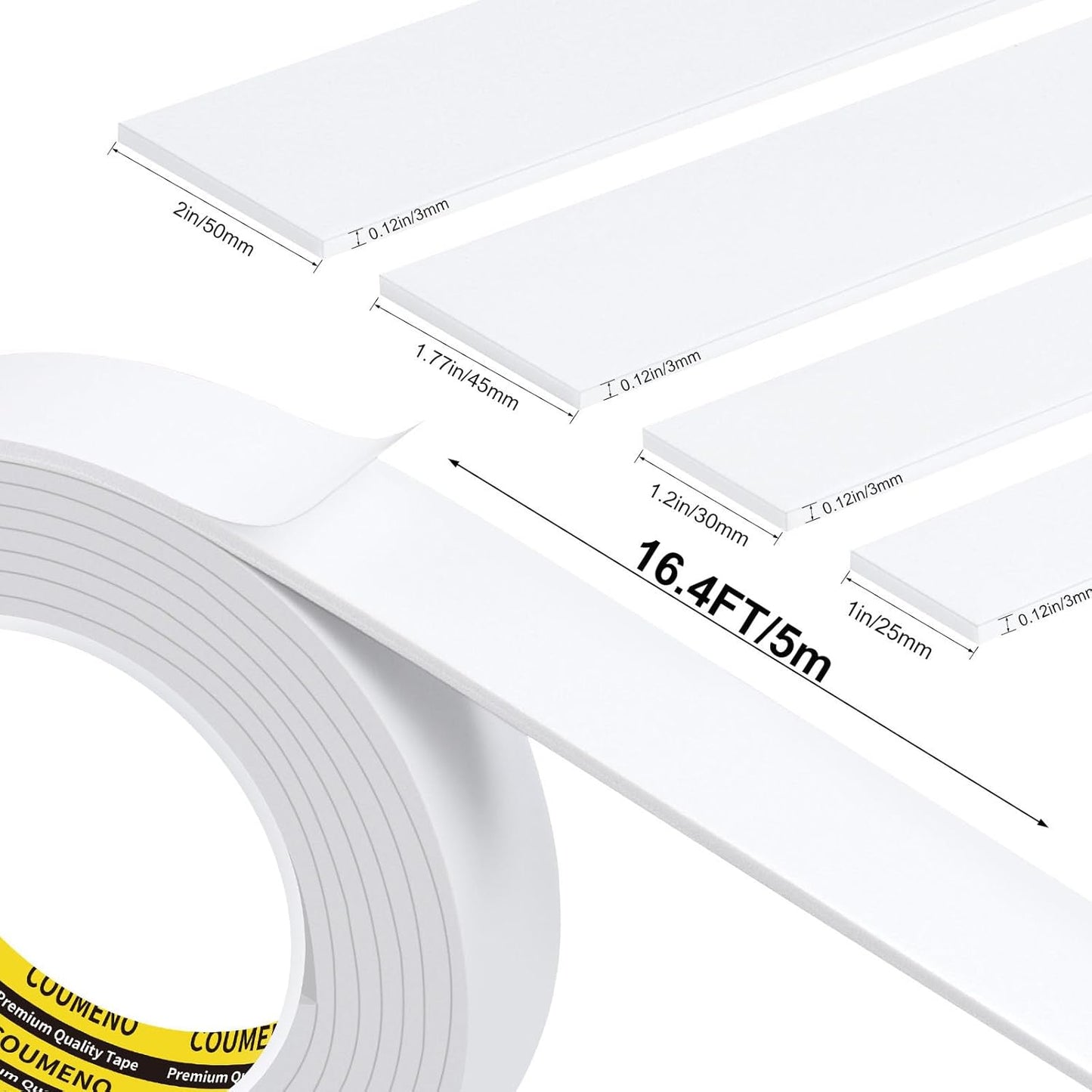 EVA Single-Sided Adhesive Foam Tape, Sealing Strip Foam Pad Sponge Tape Suitable for Sealing Doors and Windows Window 2inX16.4FT