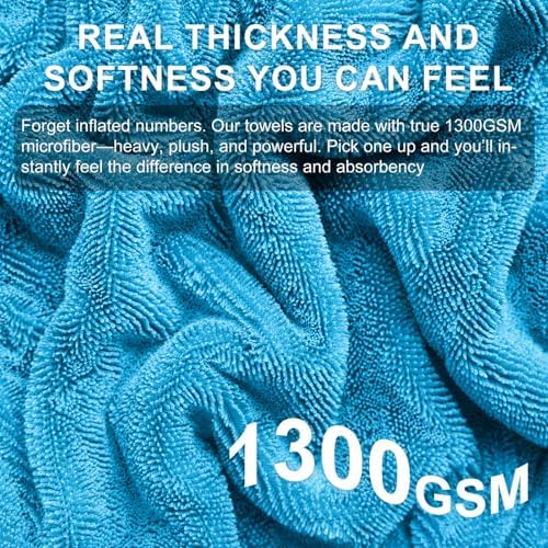 Car Drying Towel 2 Pack – 1300GSM Ultra Absorbent Microfiber, Twisted Loop - Image 4