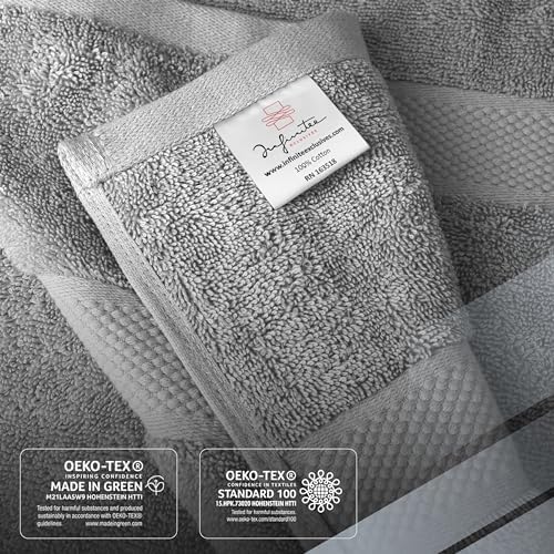 Infinitee Xclusives 100% Cotton Bath Towel Set – 8 Piece Bathroom Towel Set - Image 5