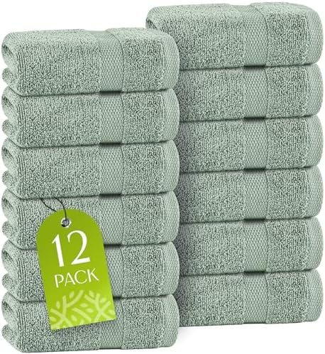 White Classic Green Washcloths Set by WhiteClassic
