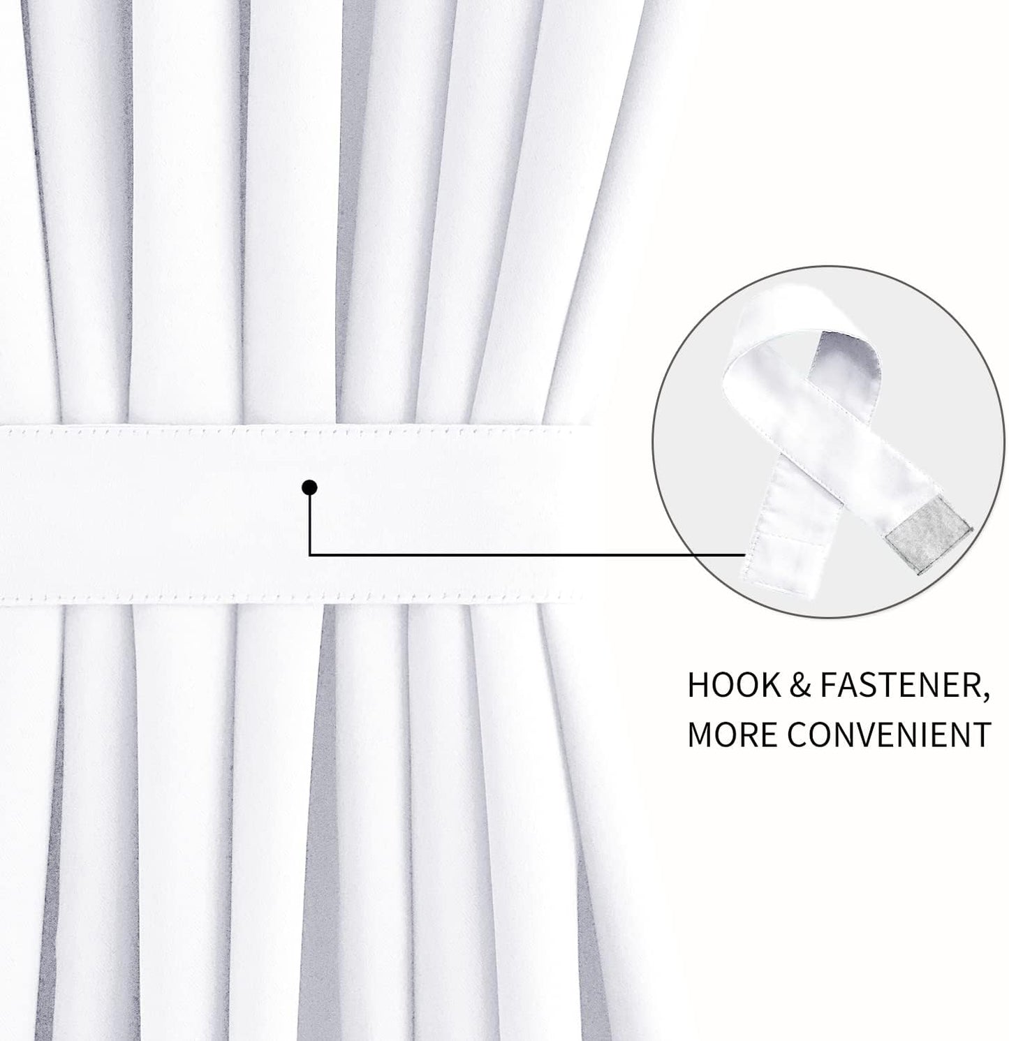 DWCN French Door Curtains – Rod Pocket Thermal Curtain for Doors with Glass Window, Kitchen and Patio Doors for Privacy, 54 X 72 Inches Long, 1 Curtain Panel with Tieback, Pure White
