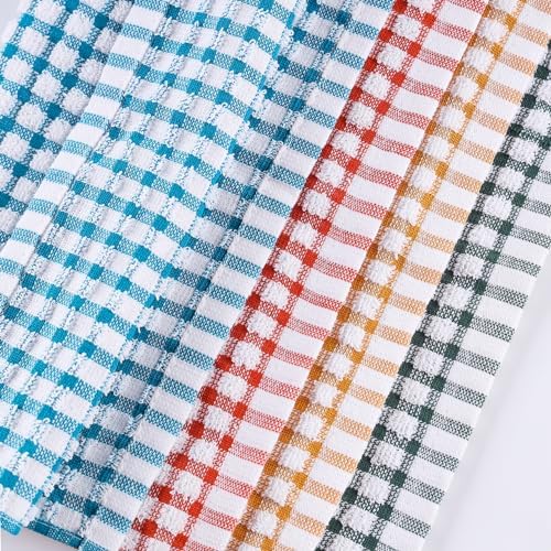 Oeleky Cotton Kitchen Towels 8 Pack, 15x26 Checkered Dish Towels - Image 4