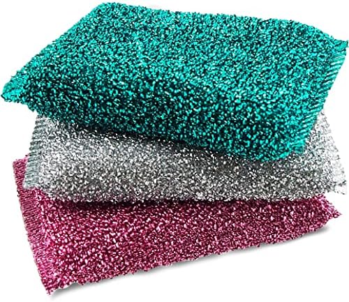 Dish Sponges for Kitchen Non-Scratch Scrub Sponges for Dishes, Stainless Steel by TheCrownChoice