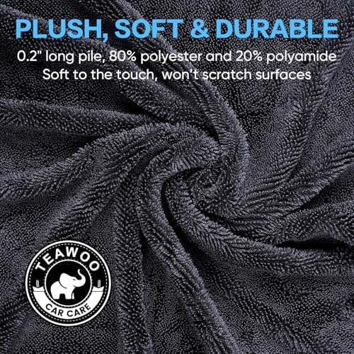 TEAWOO Shiny Wipes Shower Cleaning Cloth, Ultra Absorbent Car Drying Towel - Image 4