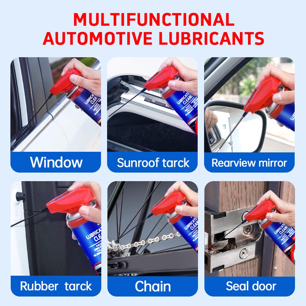 Glodway Automotive Window Door Seal,Silicone Seal Lubricants,Track Lube for Electric Windows,Noise Reduction with Smart Straw Sprays 2 Ways,10 OZ (Pack of 2)