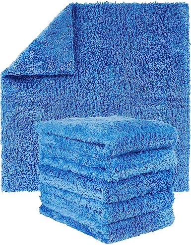 GREEN LIFESTYLE Chamois Cloth Microfiber Cleaning Cloth 6 Pack, Borderless by GreenLifeStyle