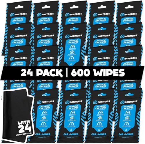 Fortress Car Interior Cleaner Wipes, Microfiber Cloth by Fortress