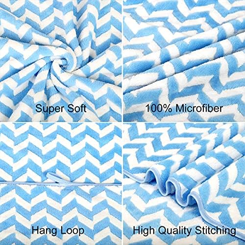 JML Microfiber Bath Towels, 2 Pack, Chevron Blue - Image 3