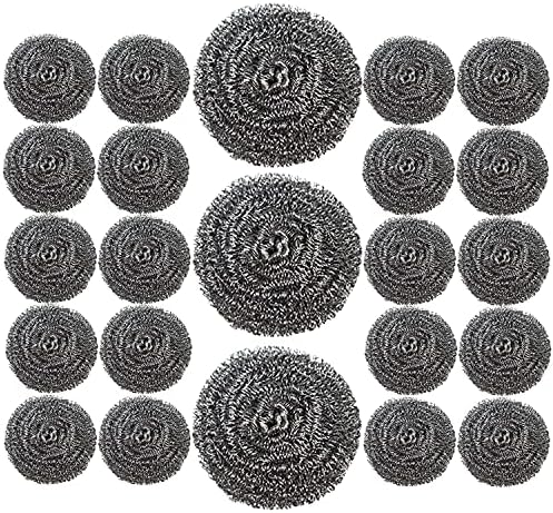 24 Pack Stainless Steel Scourers Sponges, Steel Wool scrubbers by XXJXING