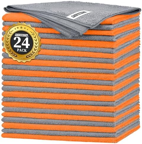 FIXSMITH Microfiber Cleaning Cloth -Pack of 24, Highly Absorbent Cleaning Rags by FIXSMITH