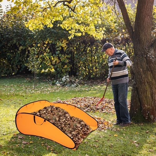 140 Gallon Pop up Leaf Collector, Foldable Lawn Leaf Dustpan Bag Tool - Image 5