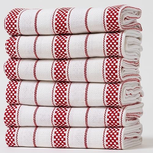 Kitchen Towels Set – Pack of 6 Extra Large Premium Cotton Dish Towels by CASADELAN