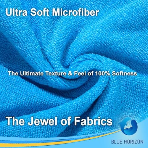 Blue Large Microfiber Cleaning Towels, Household and Commercial - Image 3