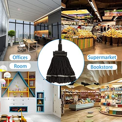 3 Pack Commercial Heavy Duty Black Cotton Loop Mop Head Refill - Image 5