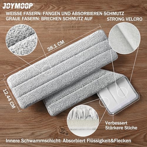 JOYMOOP 13" Microfiber Flat Mop Head Replacement Pad - Image 4