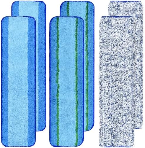 6 Pack Microfiber Cleaning Replacement Pad by EngineeredforEffortlessClean