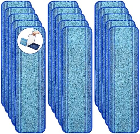 15-Pack Microfiber Mop Pads for Bona Mop- Washable Reusable Refills for Hardwood by BYOFI