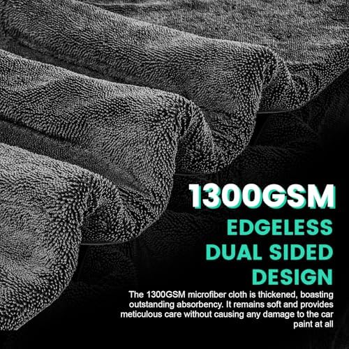 2 Pack Double-Sided Car Care, Microfiber Drying Towel - Image 3