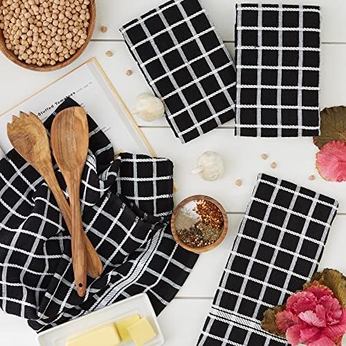 DII Basic Terry Collection Windowpane Dishtowel Set, 4 Piece - Image 4