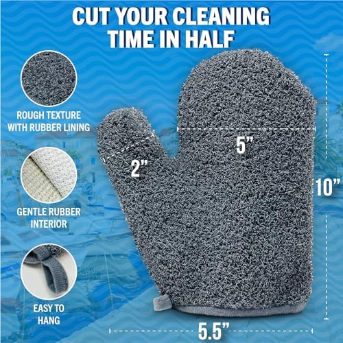 Boat Scrubbing Brush Glove, Heavy-Duty Deck and Hull Scrub Mitt - Image 3