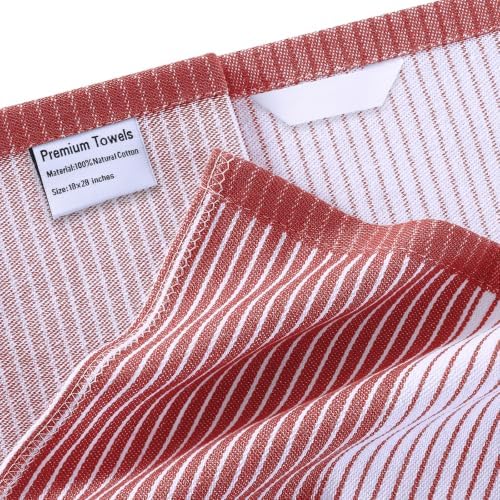 Homaxy Premium 100% Cotton Kitchen Towels 18"x28", 4 Pack - Image 3