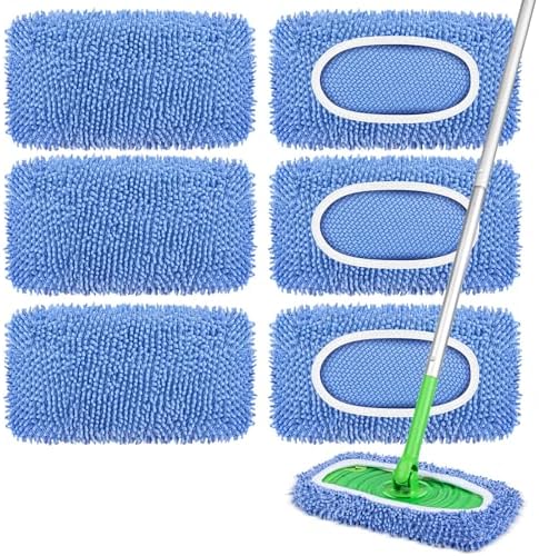6 Pack Reusable Mop Pads Compatible by YHOVID