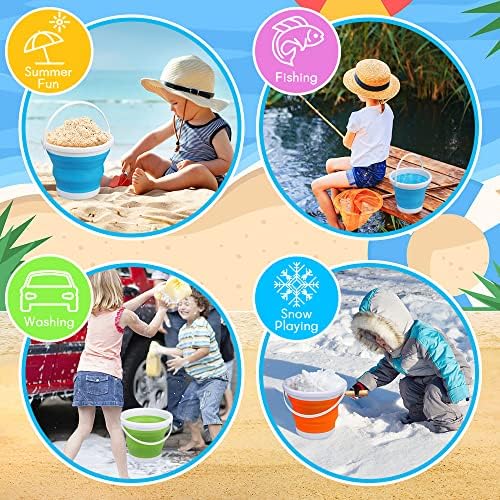 Silicone Beach Foldable Buckets Toys Halloween Bucket, 3L Jumbo Sand Pails - Image 6