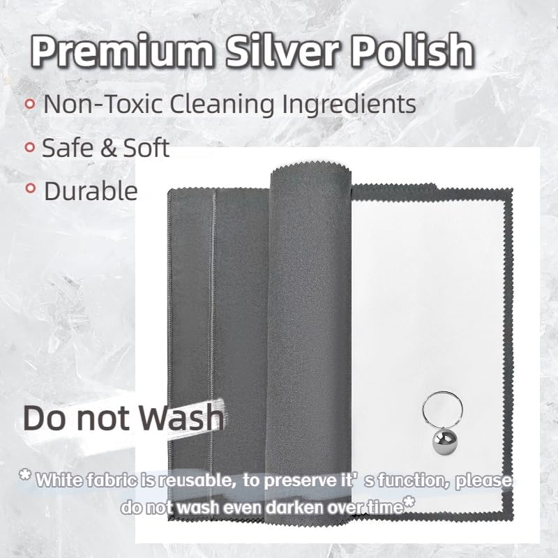 3PCS Silver Polishing Cloth 11x14'' X-Large Premium 2 Layer Cleaning Fabric - Image 5