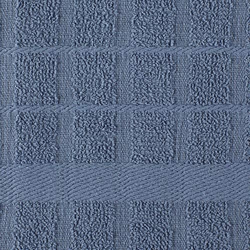 DII Basic Terry Collection Windowpane Dishtowel Set, Stonewash Solid, 4 Piece - Image 3