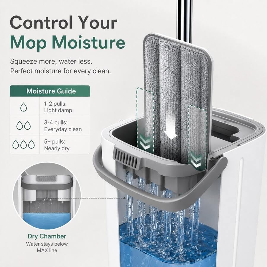 Self-Clean Flat Mop and Bucket Set - Image 7