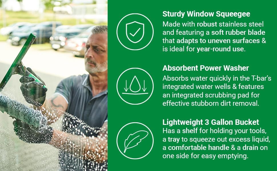 Unger Window Cleaning Kit 3-in-1: 14-in. Squeegee - Image 3