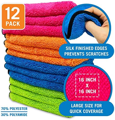 12 Pack Microfiber Cloth Kit, Lint-Free Cleaning Towels - Image 4