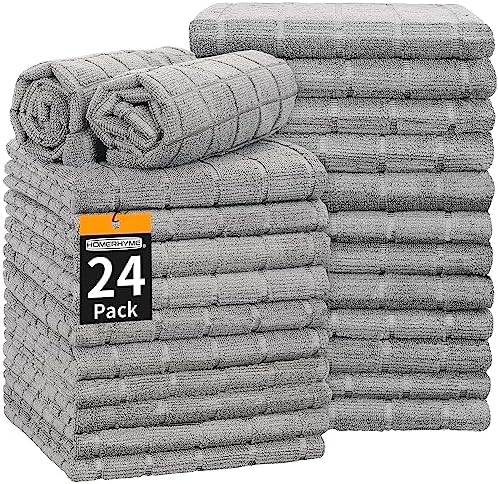 Hand Towels for Bathroom, 24 Pack 25''*15'' Microfiber Grey Bath Hand Towels by HOMERHYME
