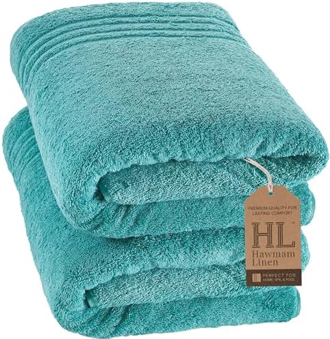 Hawmam Linen Bath Sheets Extra Large, Turkish Cotton, 2 Pack by HawmamLinen