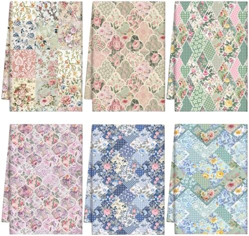 Breling 6 Pack Retro Floral Kitchen Dish Towels Vintage 14x21 Inch by Breling