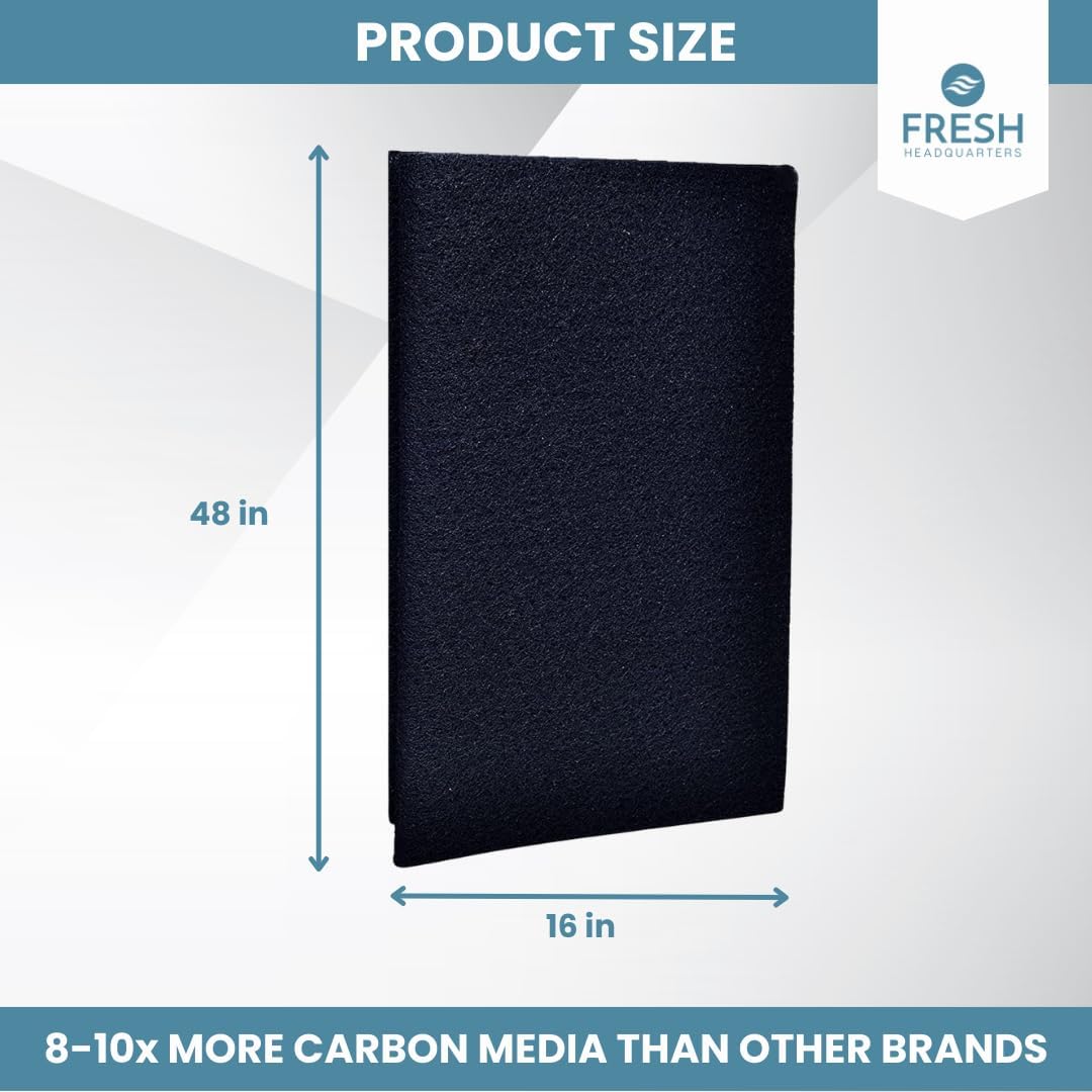 Activated Carbon Filter Pad - Cut To Fit Air Filter Roll for Improved Filtration - Universal Carbon Sheet for Air Purifier, Furnace, AC, Range Hood, 3D Printer, and Odor/VOC Control