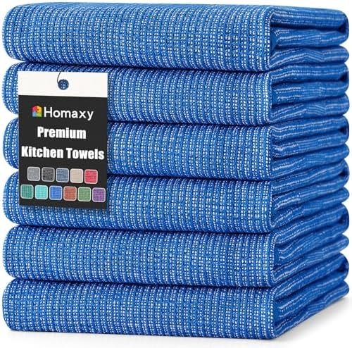Homaxy 380 GSM Cotton Premium Kitchen Towels 6 Pack by Homaxy