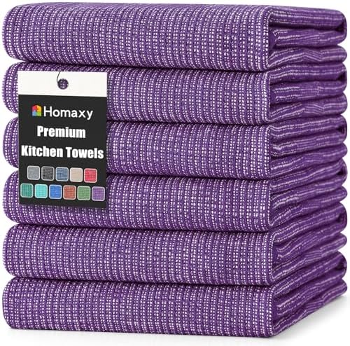 Homaxy 380 GSM Cotton Premium Kitchen Towels 6 Pack by Homaxy