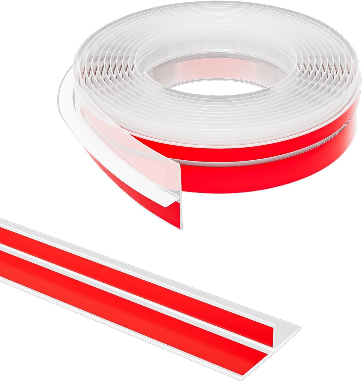 T-Shaped Door Draft Stopper, 1.97 in x 10 Ft Silicone Seal Strip for Windows Gaps, Weather Stripping Seal Strip Shower Sweep, Clear
