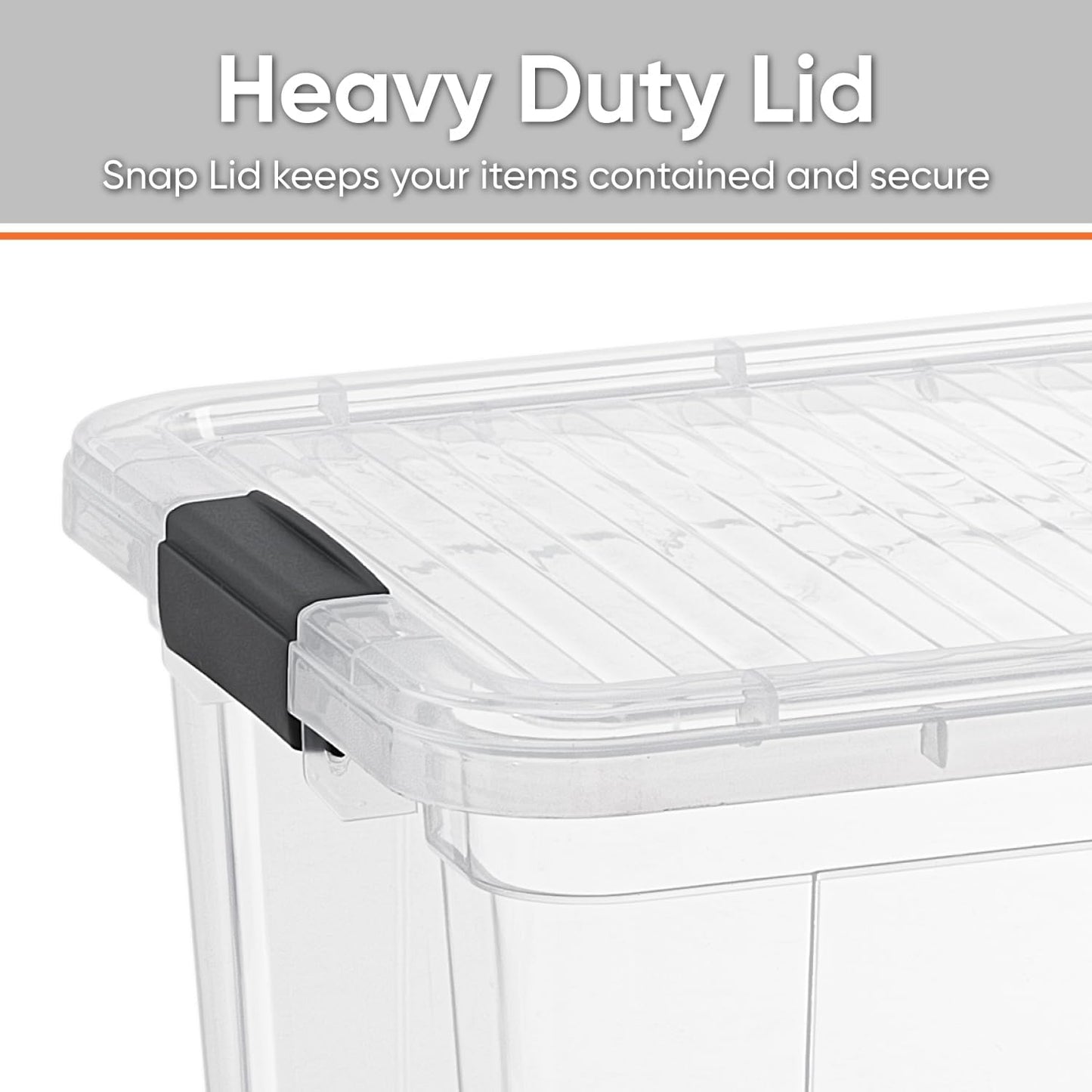 Superio Storage Bins with Lids - Clear Boxes for Organizing, Stackable Plastic Containers - BPA Free, Non-Toxic, Odor Free, Organizer for Home, Office, Dorm(2 Pack, 11 Qt)